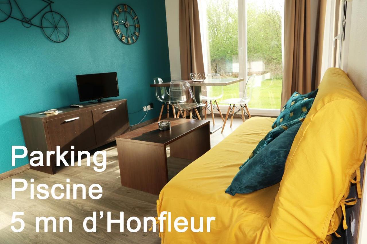 Charmant 2 Pieces Proche D Honfleur, Piscine En Saison, Parking Gratuit, Wifi Équemauville Buitenkant foto